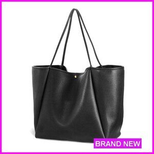 Oversized PU Leather Tote Minimal Chic Travel Purse Weekender Bag Shopper